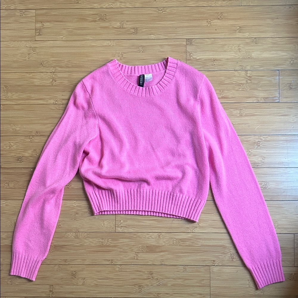 H&M Bright Pink Crew Neck Sweater